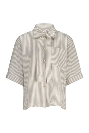 Studio Anneloes Studio Anneloes carmen stripe blouse 12813 Blouse 2211 latte/off white