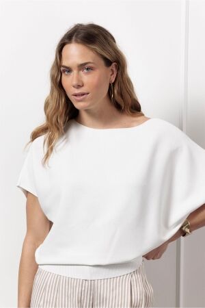 Studio Anneloes Studio Anneloes lenti pullover 12821 Trui korte mouw 1100 off white