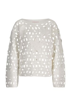 Studio Anneloes Studio Anneloes amarey flower pullover 12824 Trui 1100 off white