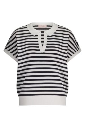 Studio Anneloes Studio Anneloes drew stripe ssl pullover 12830 Trui korte mouw 1169 off white/dark blue