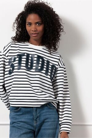 Studio Anneloes Studio Anneloes puck sweater 12834 Sweater 6911 dark blue/off white