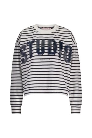 Studio Anneloes Studio Anneloes puck sweater 12834 Sweater 6911 dark blue/off white