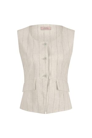 Studio Anneloes Studio Anneloes rebekka pinstripe gilet 12684 Gilets 1490 kit/black