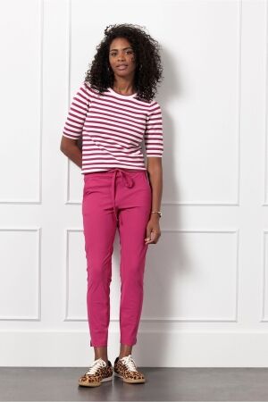 Studio Anneloes Studio Anneloes luna ssl stripe pullover 12735 Trui korte mouw 1152 offwhite/cherise
