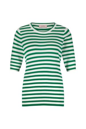 Studio Anneloes Studio Anneloes luna ssl stripe pullover 12735 Trui korte mouw 1179 off white/clover green