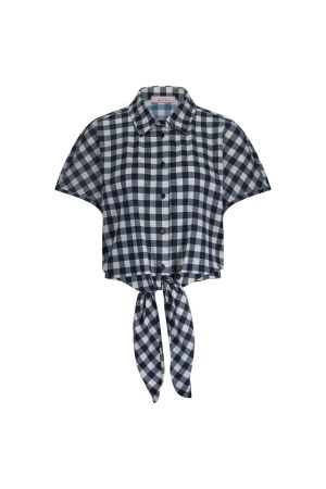 Studio Anneloes Studio Anneloes lena big check blouse 12777 Blouse 1169 off white/dark blue