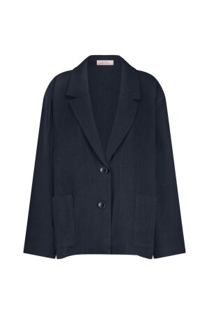 Studio Anneloes Studio Anneloes petria linen look blazer 12780 Blazers 6900 dark blue