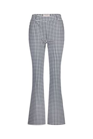 Studio Anneloes Studio Anneloes flairy small check trousers 12787 Flared 6911 dark blue/off white