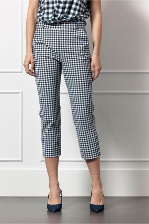 Studio Anneloes Studio Anneloes anne small check capri trousers 12789 Capri 6911 dark blue/off white