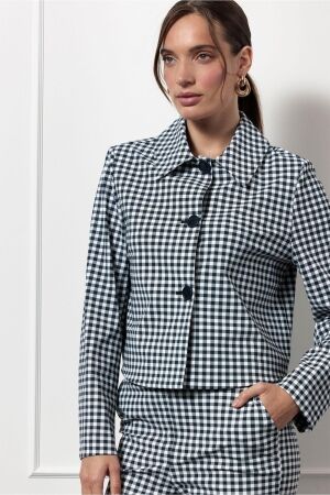Studio Anneloes Studio Anneloes klaartje check jacket 12790 Jackets 6911 dark blue/off white