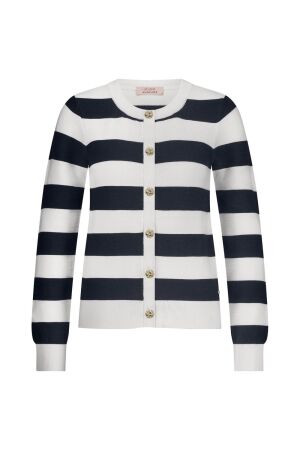 Studio Anneloes Studio Anneloes cassie stripe cardigan 12828 Vest 1169 off white/dark blue