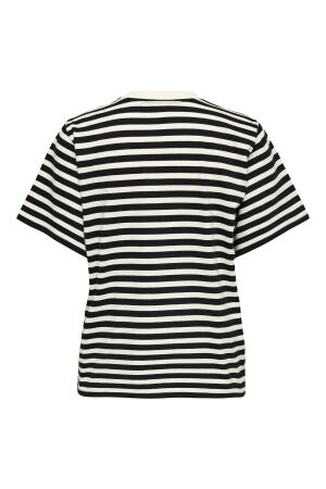 Only Only onllivina s/s stripe tee jrs noos T-shirt Korte mouw cloud dancer black stripes