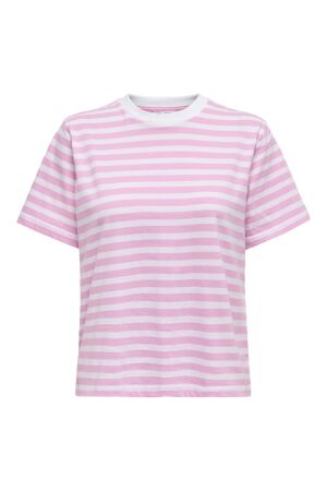 Only Only onllivina s/s stripe tee jrs noos T-shirt Korte mouw bonbon white stripes