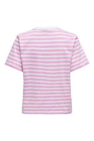 Only Only onllivina s/s stripe tee jrs noos T-shirt Korte mouw bonbon white stripes
