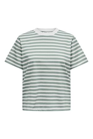 Only Only onllivina s/s stripe tee jrs noos T-shirt Korte mouw jadeite white stripes