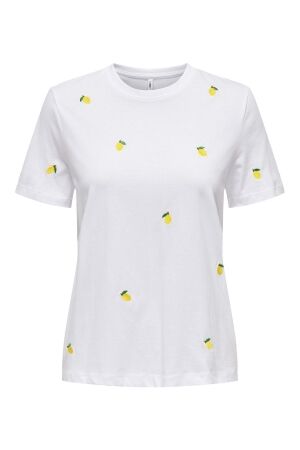 Only Only onlketty life s/s o-neck top jrs noos T-shirts bright white lemon