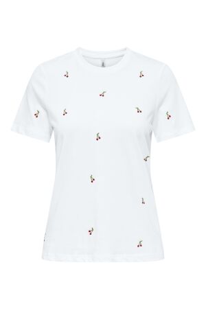 Only Only onlketty life s/s o-neck top jrs noos T-shirts bright white cherries