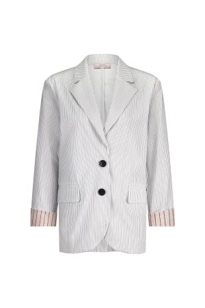 Studio Anneloes Studio Anneloes camille bnd pinstripe blazer 12748 Blazers 1169 off white/dark blue