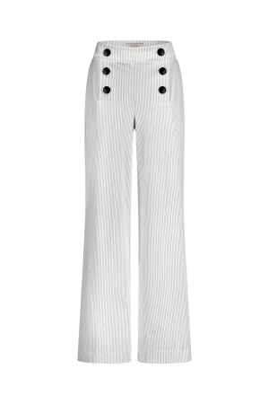 Studio Anneloes Studio Anneloes lexie sailor bnd pinstripe trousers 12750 Broek 1169 off white/dark blue