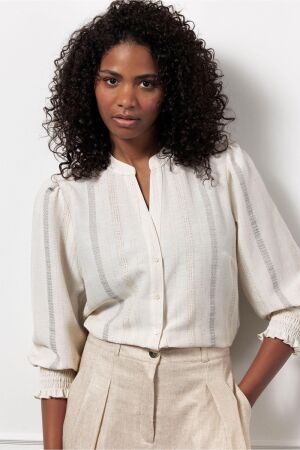 Studio Anneloes Studio Anneloes louisa jacquard blouse 12783 Blouse 2211 latte/off white