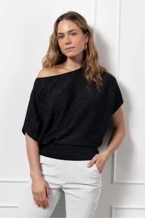 Studio Anneloes Studio Anneloes lenti lurex pullover 12840 Trui 6900 dark blue