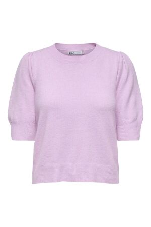Only Only onlrica life 2/4 pullover ex knt 15318551 Trui korte mouw pastel lavender w. melange