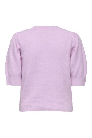 Only Only onlrica life 2/4 pullover ex knt 15318551 Trui korte mouw pastel lavender w. melange