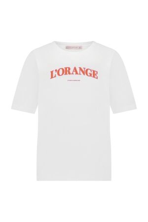 Studio Anneloes Studio Anneloes klaasje orange tshirt 12739 T-shirt Korte mouw 1100 off white
