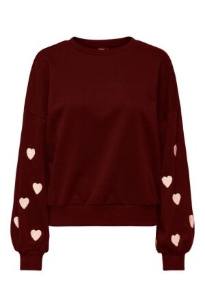 Only Only onlmacy l/s o-neck box cc swt Sweater 4872305 cabernet w. cd hearts