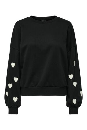 Only Only onlmacy l/s o-neck box cc swt Sweater 4805216 black w. cd hearts