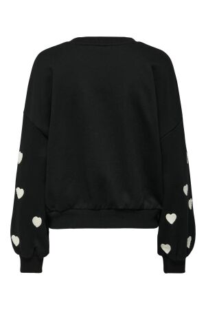 Only Only onlmacy l/s o-neck box cc swt Sweater 4805216 black w. cd hearts