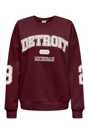 Only Only onlvictory l/s o-neck fit swt Sweater 4900255 cabernet detroit