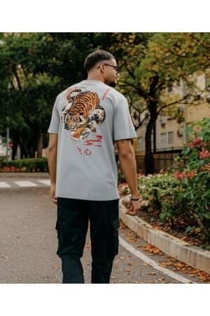 AB Lifestyle AB Lifestyle ink tee (tiger) ab.ss25047 Print T-shirts ultimate grey