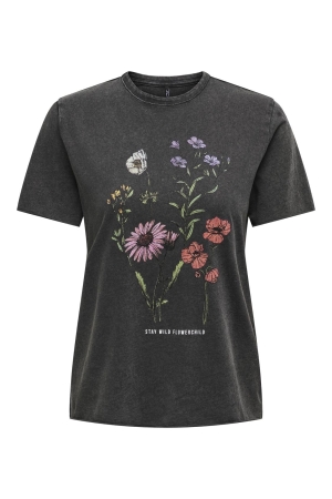 Only Only onllucy life reg s/s top jrs noos T-shirts black flowerchild