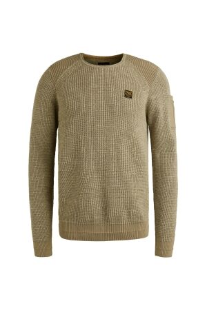 PME Legend PME Legend pkw2509301 r-neck cotton rib melee knit Trui 8011 seneca rock