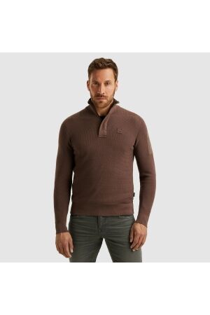 PME Legend PME Legend pkw2509322 half zip collar cotton knit Trui 8203 marron