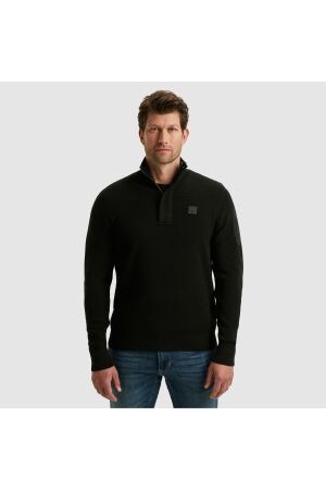 PME Legend PME Legend pkw2509322 half zip collar cotton knit Trui 999 black