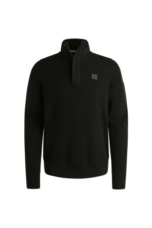 PME Legend PME Legend pkw2509322 half zip collar cotton knit Trui 999 black