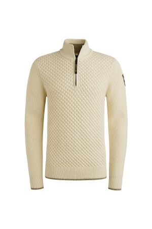 PME Legend PME Legend pkw2509324 halfzip collar cotton mix yarn Trui 7013 bone white