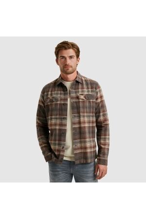 PME Legend PME Legend psi2509244 brushed grindle check overshirt Overshirt 8203 marron