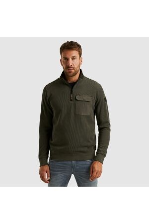 PME Legend PME Legend psw2509457 hakf zip collar knit look jersey Trui 8039 beluga