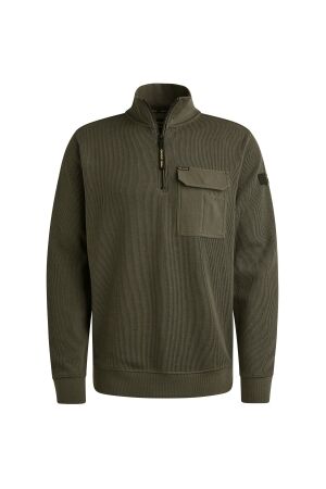 PME Legend PME Legend psw2509457 hakf zip collar knit look jersey Trui 8039 beluga