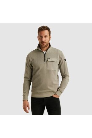 PME Legend PME Legend psw2509457 hakf zip collar knit look jersey Trui 8011 seneca rock