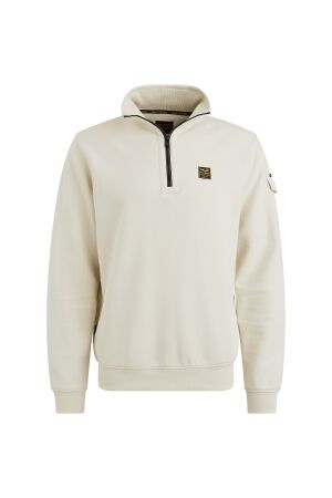 PME Legend PME Legend psw2508423 half zip collar interlock jersey Trui 7013 bone white