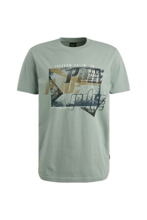 PME Legend PME Legend ptss2508563 short sleeve r-neck single jersey Print T-shirts 5226 silver blue