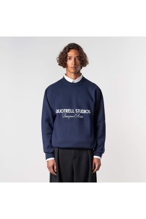 Quotrell Quotrell mondrian knitted sweater kw004 Sweater 5430 navy/white 5430 NAVY/WHITE