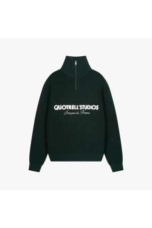 Quotrell Quotrell jace studio zip up sw003 Trui 7468 petrol/white