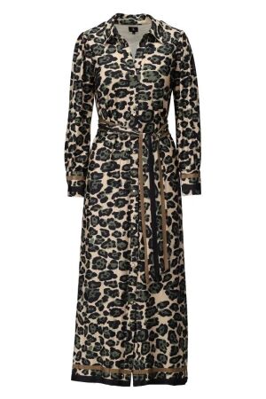 K-Design K-Design b112 maxi jurk met luipaard design Jurk p014 P014