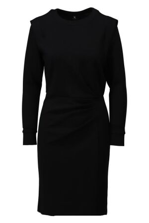 K-Design K-Design b633 jurk met plooitjes Jurk black