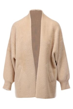 K-Design K-Design b821 cardigan met wijde mouwen Vest latte Latte
